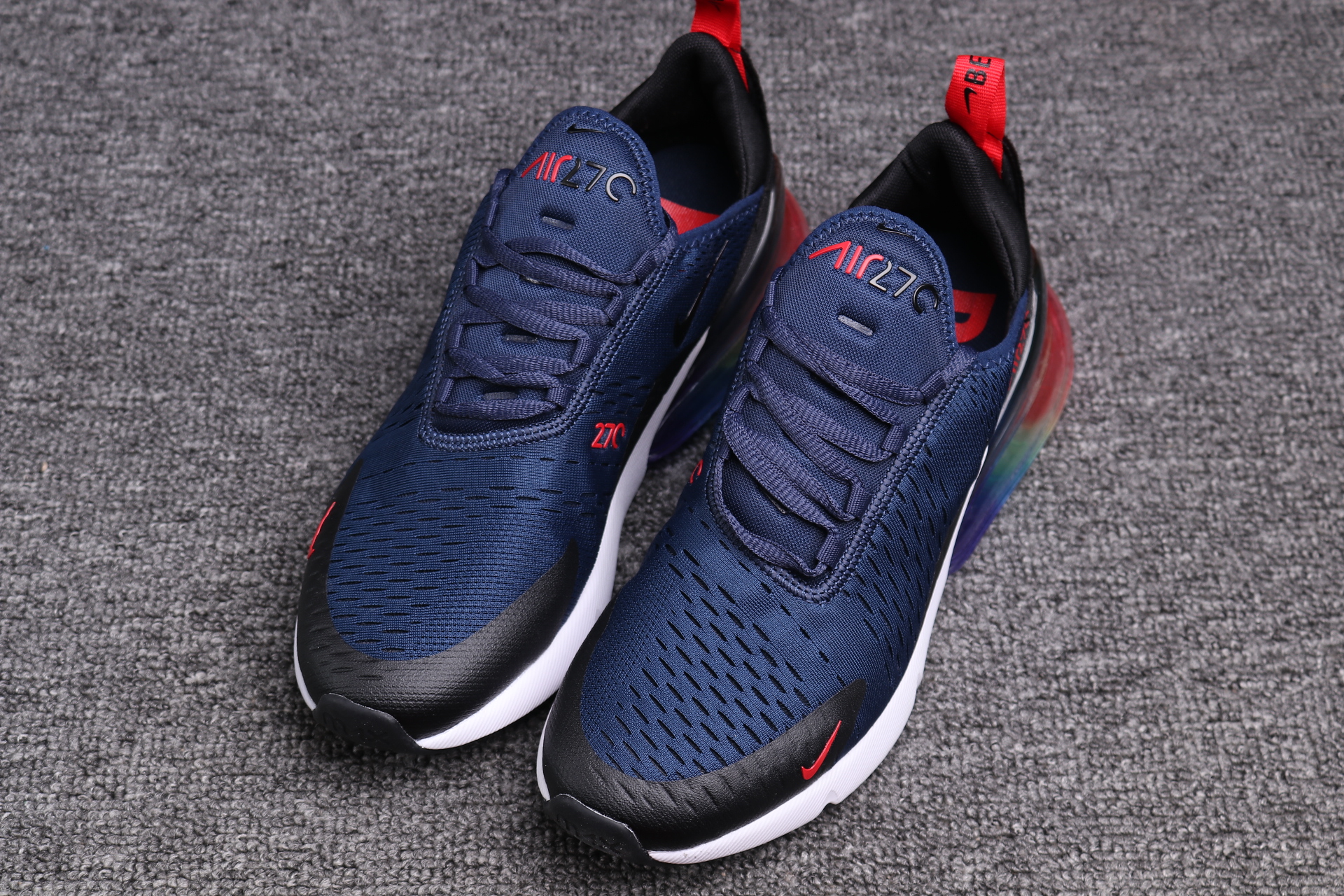 Women Supreme x Nike Air Max 270 Blue Black Red Shoes - Click Image to Close